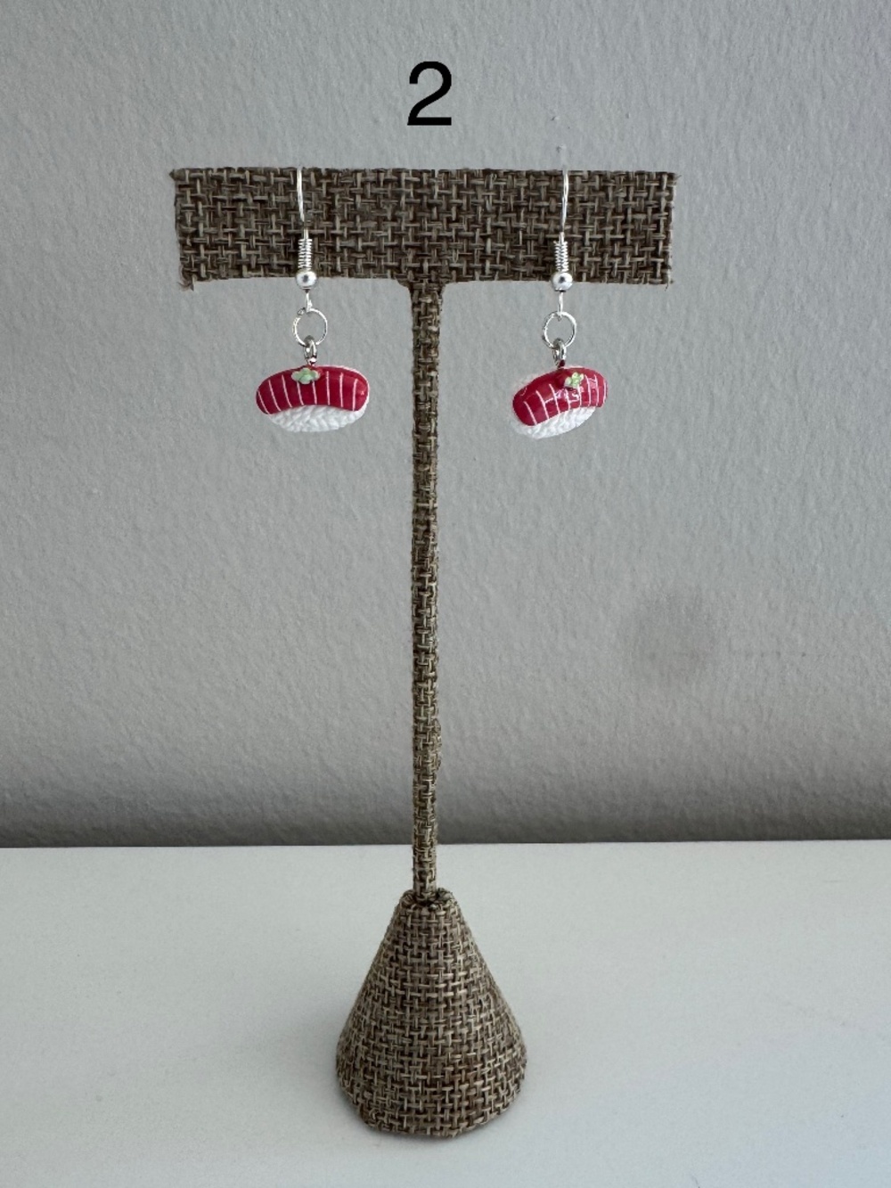 Handmade Sushi Roll Drop Earrings | Cute Foodie Statement Jewelry - Picture 3 of 9
